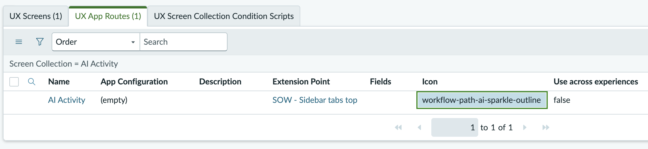 Setting the icon value on UX App Routes